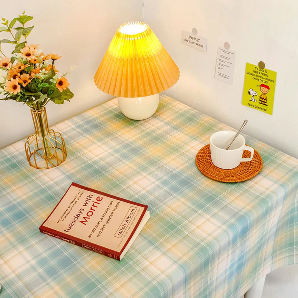 Waterproof Oil-Proof Table Cover – Plaid & Wavy Pattern PEVA-Style Plastic Tablecloth for Dining, Party, BBQ & Outdoor Use