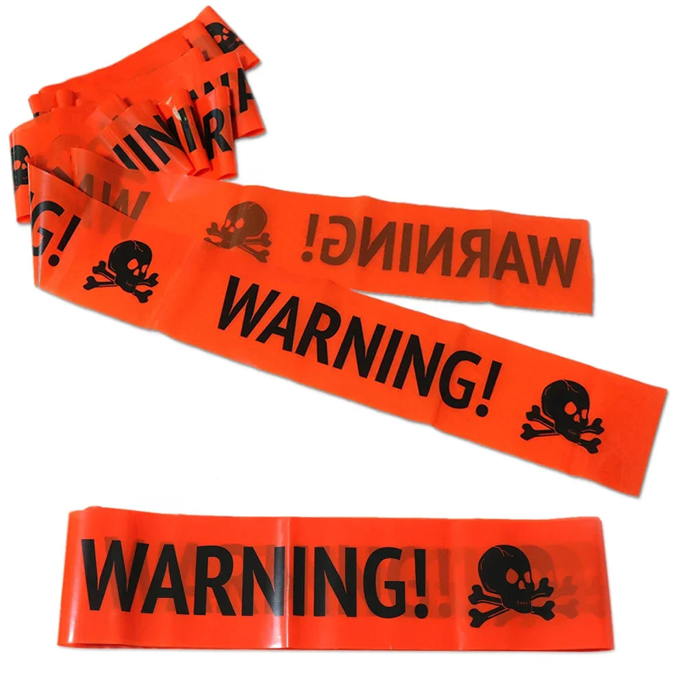 Runto 5M Halloween Warning Line Prop ,Happy Halloween Party Decoration ,Haunted House Horror Atmosphere Decoration Props