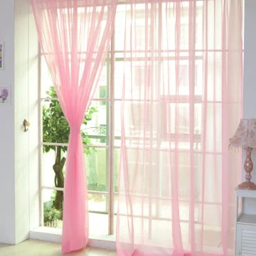 Colorful Sheer Tulle Curtain 1pc, 200×98cm Polyester Rod Pocket Window Panel with Plant Embroidery, Translucent Curtain for Bedroom, Kitchen, Living Room & Kids Room