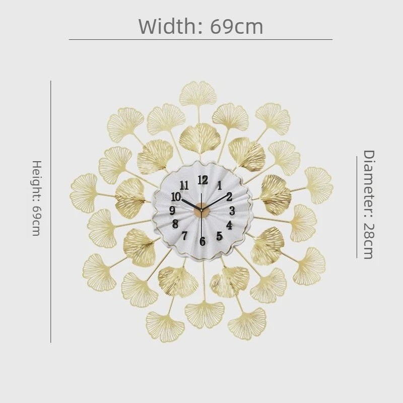 Clock Creative Wall Clock Decoration Fashion Silent Light Luxury Home Free Punching Living Room Atmosphere Art