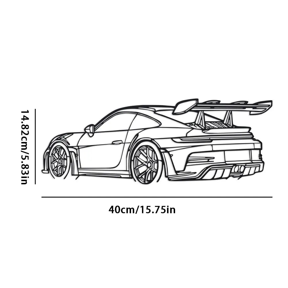 1pc Supercar Metal Wall Art - Modern Iron Racing Car Outline Decor for Home, Perfect Gift for Car Enthusiasts