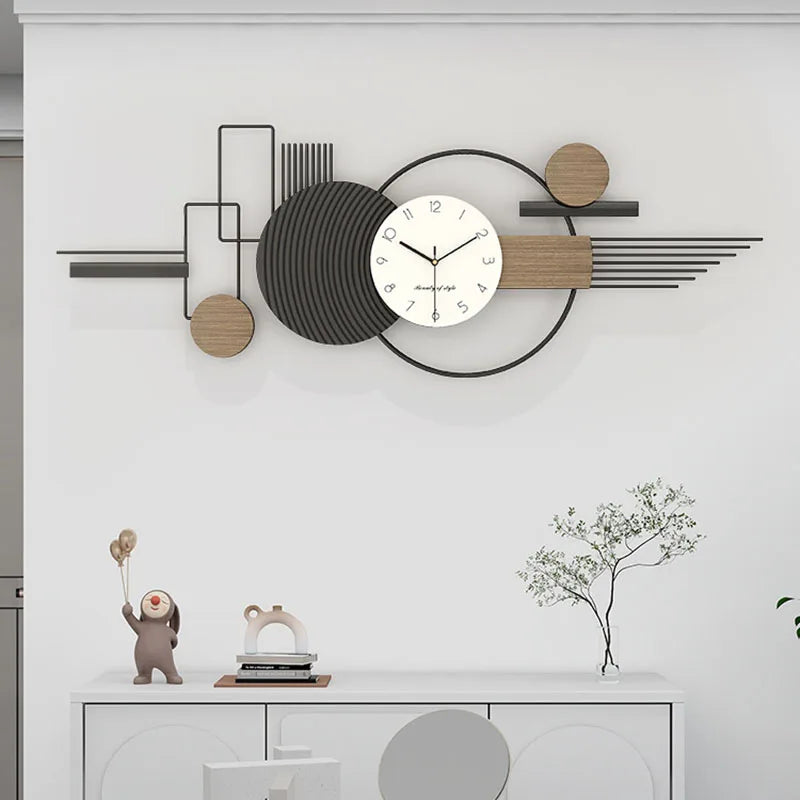 Large Modern Minimalist Wall Clock Luxury Silent Quartz Clock as Dining Room Wall Art Decor Painting for Living Room