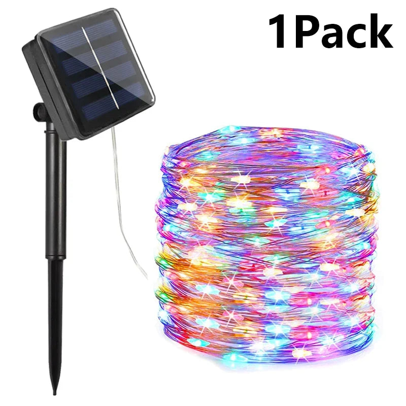 Solar String Fairy Lights 7M–32M, IP65 Waterproof LED Outdoor Garden Lights for Pathway, Patio, Wedding, Christmas, Yard & Street Decoration