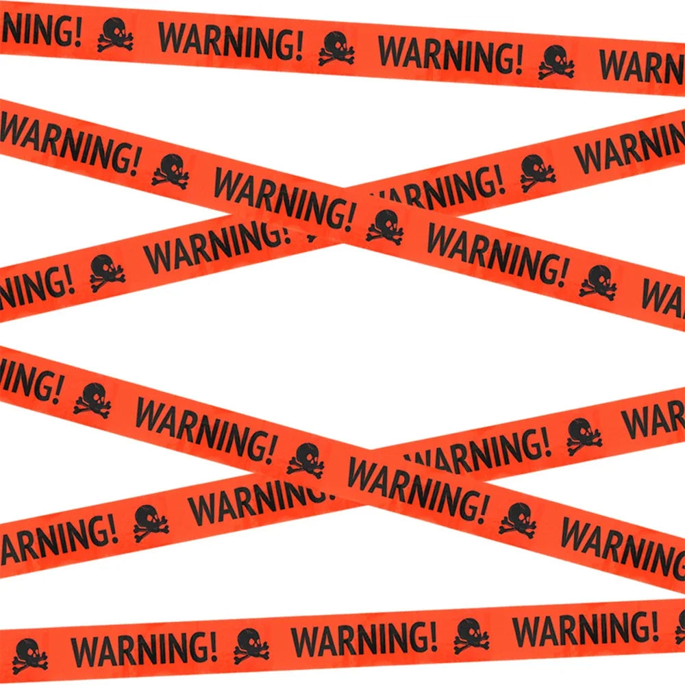 Runto 5M Halloween Warning Line Prop ,Happy Halloween Party Decoration ,Haunted House Horror Atmosphere Decoration Props