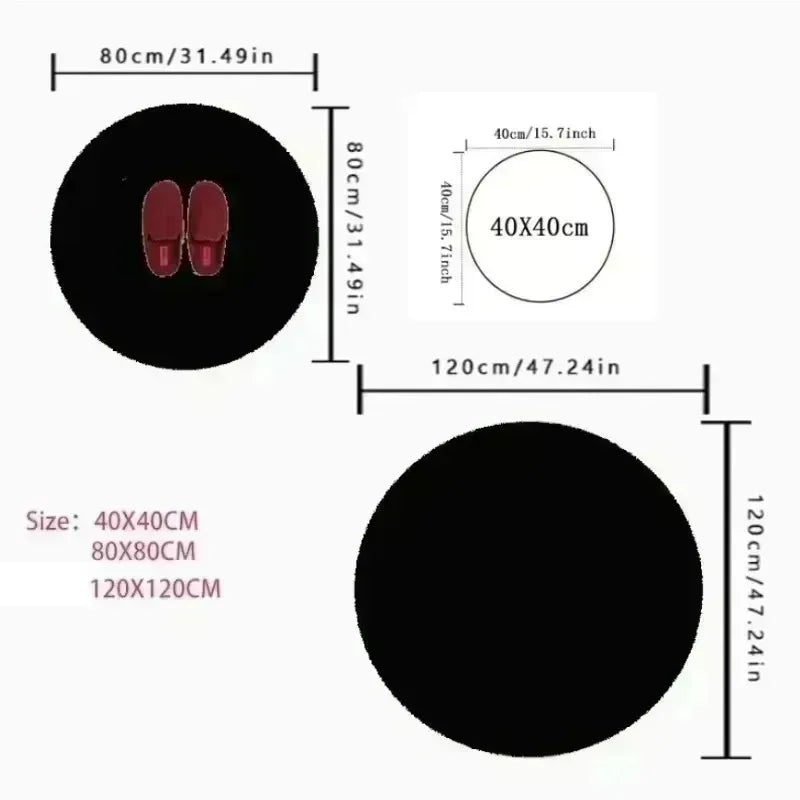 Round Pink Dot Cartoon Cat Rug, Cute Polyester Flannel Floor Mat with Non-Slip PP Backing, Modern Decorative Carpet for Living Room, Bedroom & Home Decor