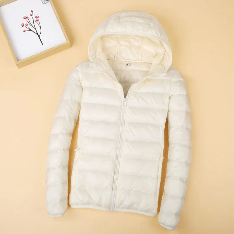 Autumn and Winter Women's Hooded Down Jacket 2026 New Simple Fashion Solid Color Elegant Commuter Mother Outdoor Jacket