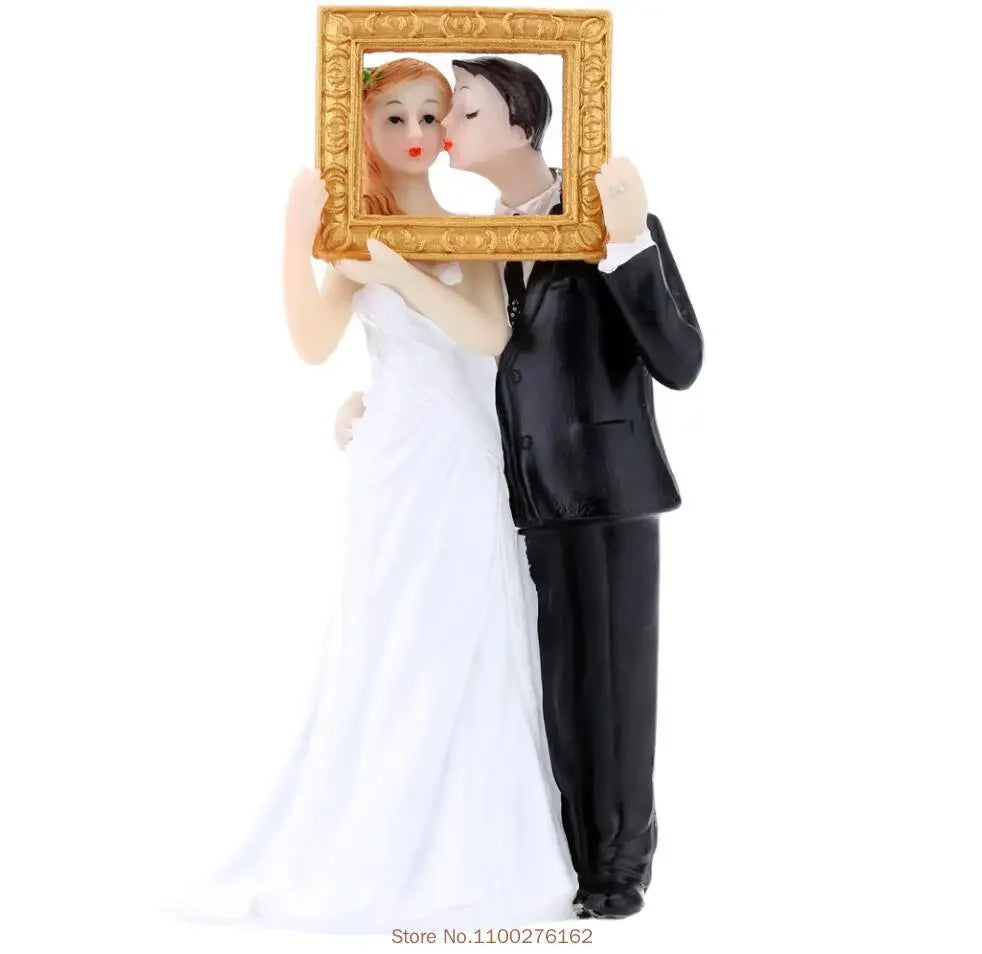 Funny Bride & Groom Wedding Cake Topper – Romantic Resin Couple Figurine Decoration, 8–15cm, Customizable
