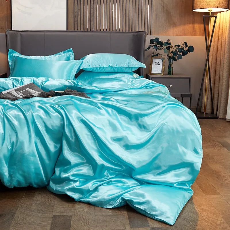 Luxury Jacquard Duvet Cover Set – Soft Microfiber Bedding Set with Fitted Sheet & Pillowcases, Black, Green & White