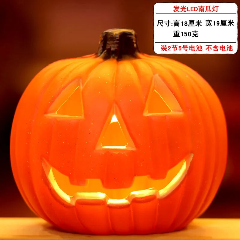 1Pc Decorative Pumpkin Halloween Props Lantern Decor Pumpkin Decoration Pumpkin Light Outdoor Halloween Decoration