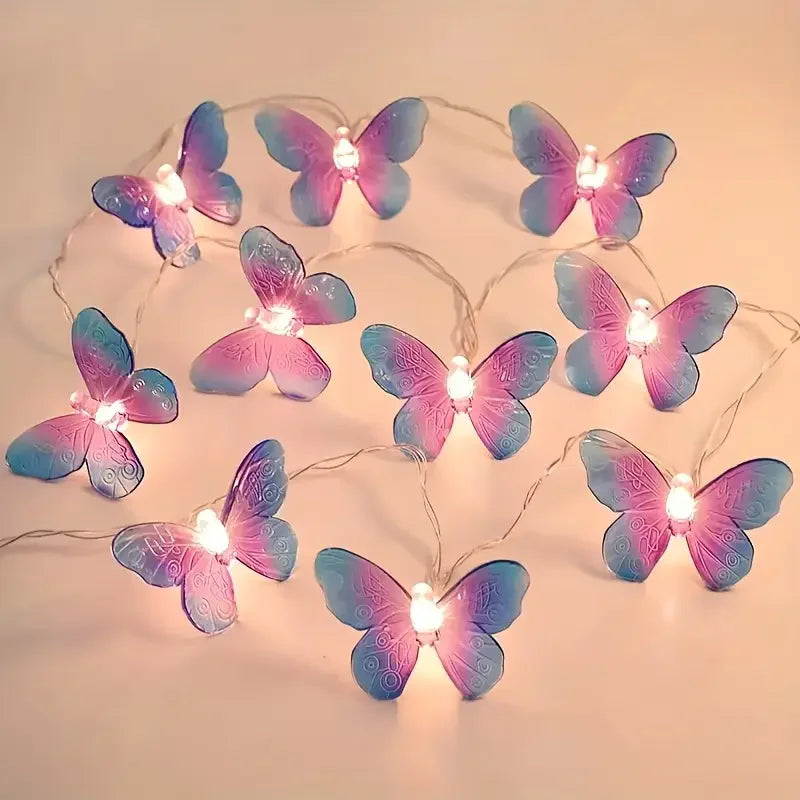 LED Butterfly String Lights 1.5M–6M, Warm White Fairy Lights with Butterfly Garland Design, USB & Battery Options for Girls’ Bedroom, Wedding, Birthday & Party Decor