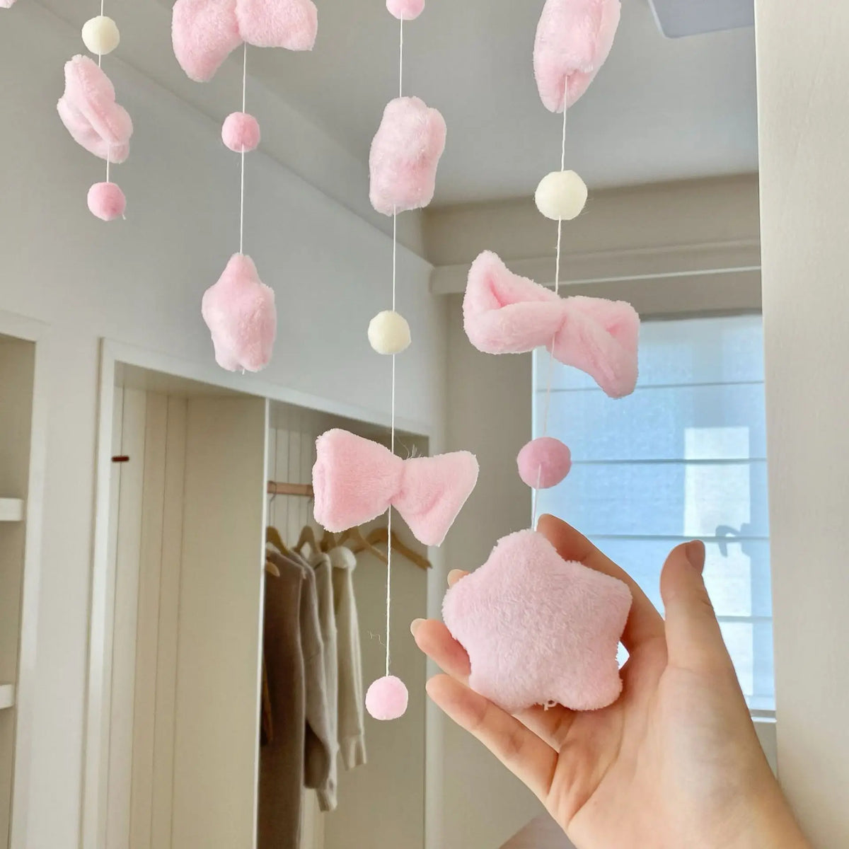 Cute Knot Door Curtain, No-Drill Room Divider & Partition Curtain for Bedroom, Bay Window & Doorway, DIY Decorative Girl Heart Home Decor