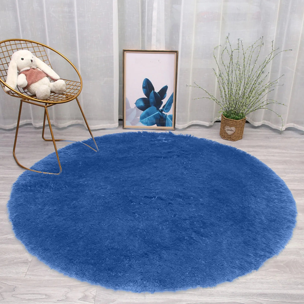 Faux Sheepskin Rug 40cm, Soft Shaggy Wool-Look Carpet Mat, Non-Slip Plush Floor Rug for Bedroom, Bedside, Living Room & Home Decor
