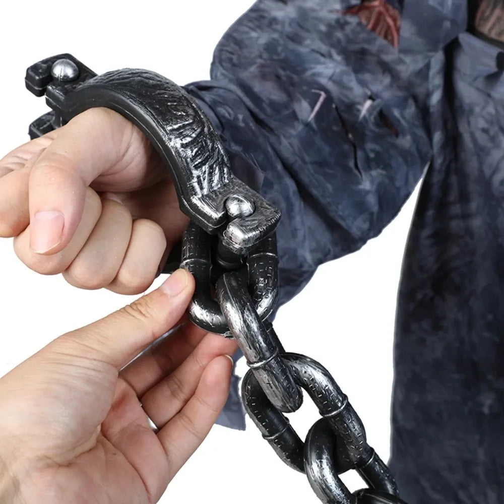1Set Halloween Fake Chains Haunted House Horror Props Home Decoration Prisoner Costume Cosplay Accessories Plastic Link Chains
