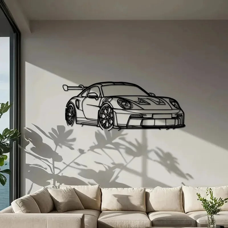 1PC Modern Car Metal Wall Art Iron Vehicle Sculpture Home Decor Sign for Car Enthusiasts
