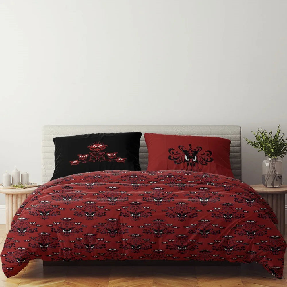 Halloween Haunted Mansion Duvet Cover Set – Ghost & Spirit 3D Printed Bedding with Zipper Pillowcases, Custom Size & Pattern