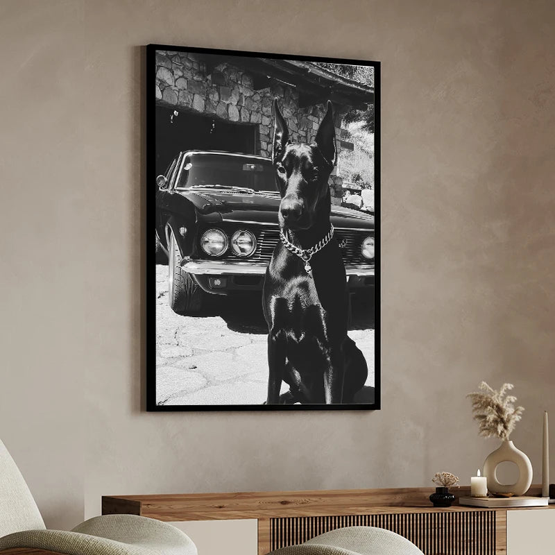 Black and White Luxury Car Racing Road Art Poster Canvas Painting Print Living Room Bedroom Entrance Bar Cafe Art Home Decor