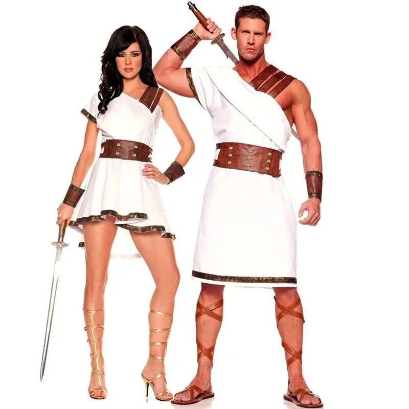 Halloween Adult Greek Mythology Couple Costume Medieval Arabic Roman Warrior Cosplay Carnival Party Fancy Dress XW0085s;2'd,5.h;