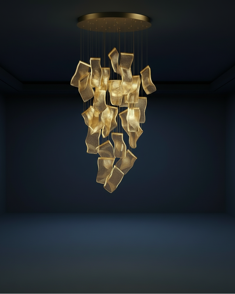 Light Guide LED Modern Chandelier Living Room Decor Lighting Duplex Rotating Stairs Pendant Lamp Dining Room Hanging Lights