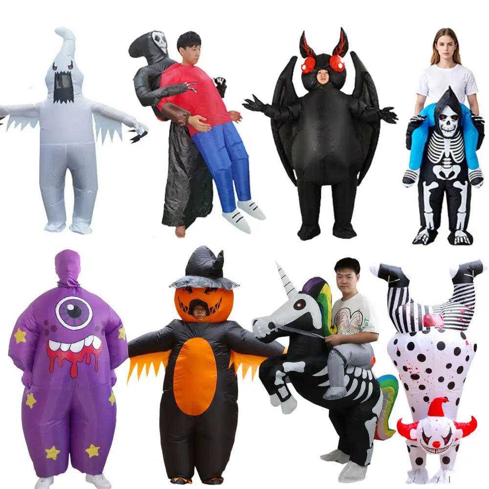 Halloween Funny Performance Costumes Terrifying Ghost Pumpkin Man Inflatable Costumes Day of the Dead Carnival Party Cosplay