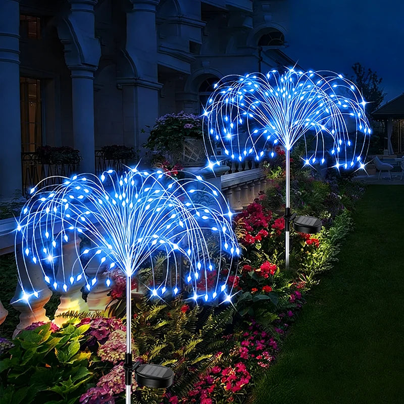 Solar Firework Fairy Lights, IP65 Waterproof LED Lawn Lights with 60–420 LEDs, Outdoor Solar Garden Lights for Pathway, Patio, Yard, Lawn & Wedding Decor