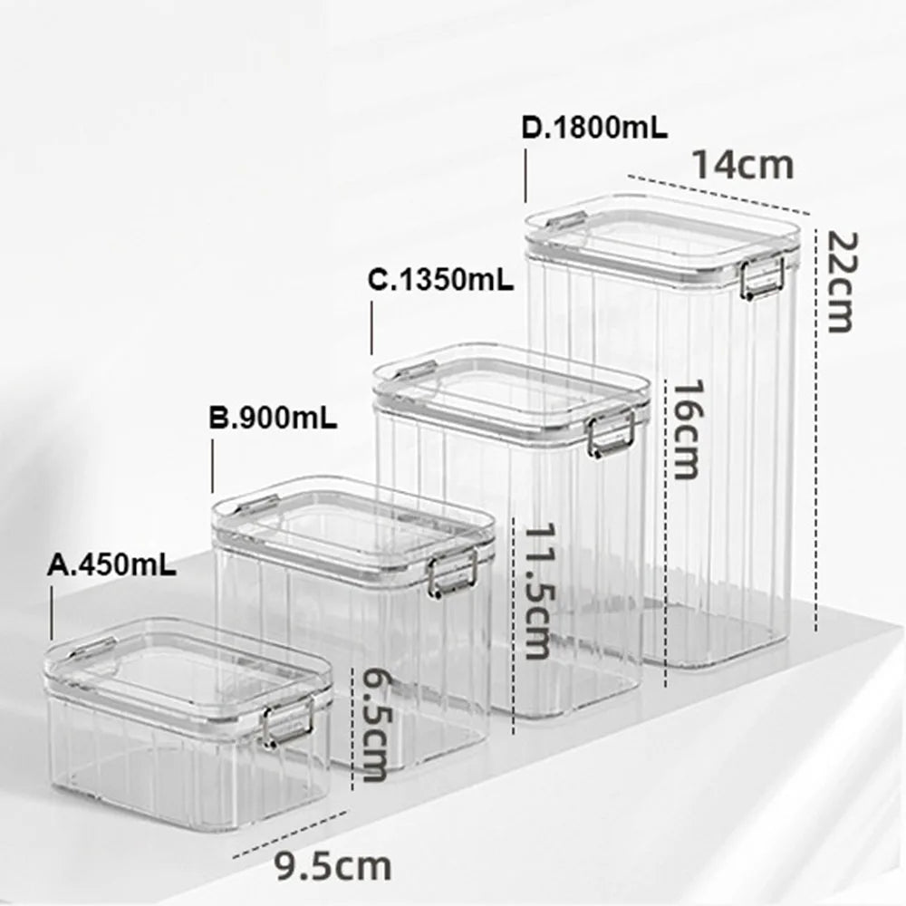 Kitchen Food Storage Clear Containers Plastic Box Jars For Bulk Cereals Household Organizers For Pantry Organizer Jars With Lid