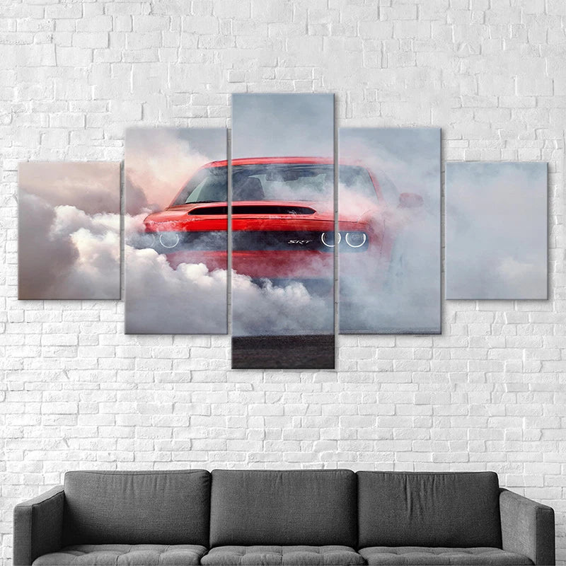 5 Panel Sports Car Wall Art Unframe Vehicle Canvas Painting HD Print for Living Room Home Decoration Racing Car Poster Wall Art