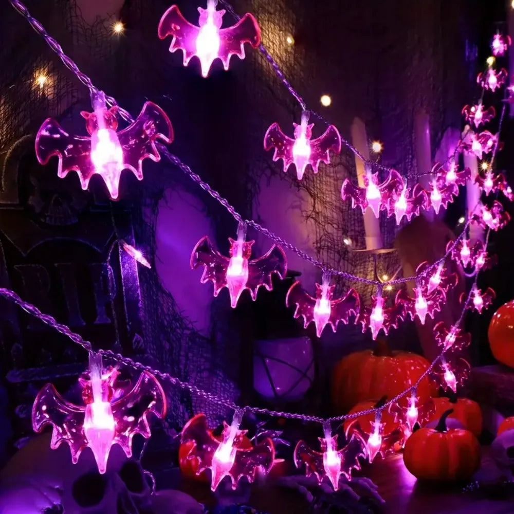 Halloween Bat LED String Lights 1.5M–3M, Spooky Bat Fairy Lights for Indoor & Outdoor Decor, Haunted House, Bedroom, Yard & Halloween Party Decoration