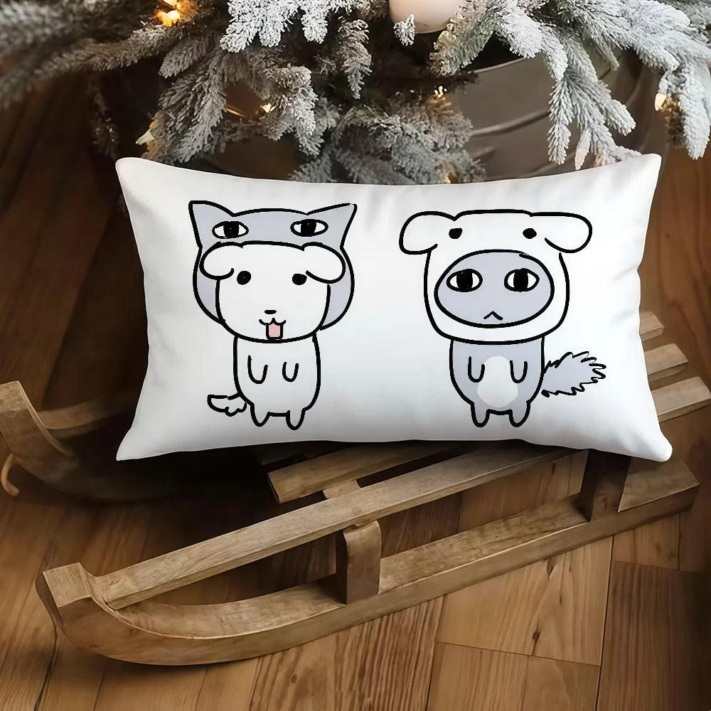 GANADI Anime Cushion Cover, Double-Sided Printed 100% Polyester Decorative Pillowcase, Anime Throw Cushion Cover for Sofa, Bedroom, Bedding, Office, Car & Room Decor