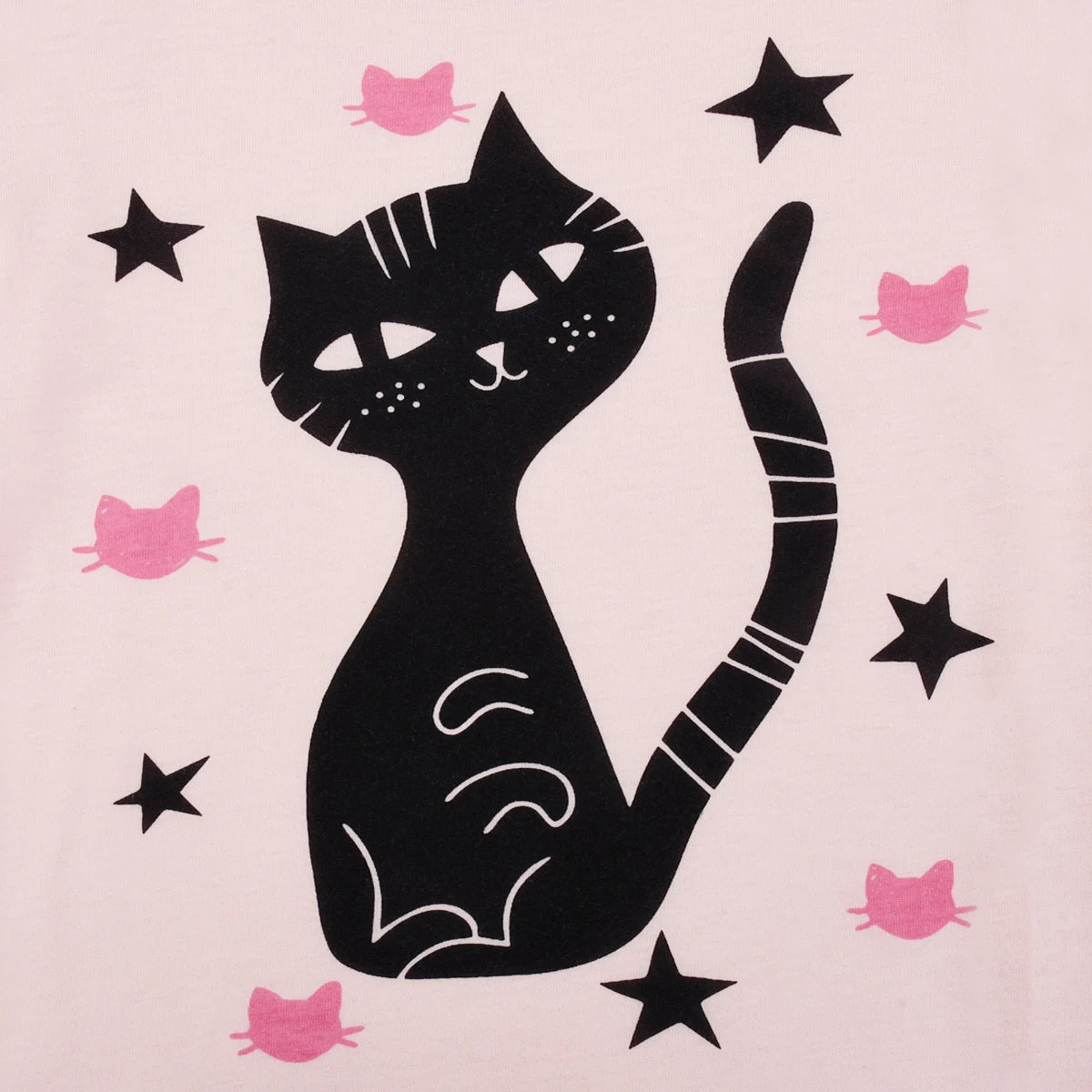 Girls Sweet Cool Cat Pajama Set Breathable Casual Sleepwear