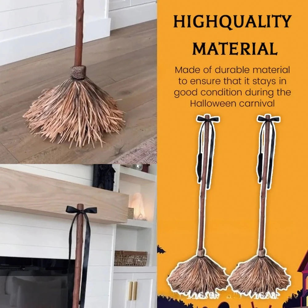 Broom Decorative Props Sound Move Witch Broom Halloween Decorative Props