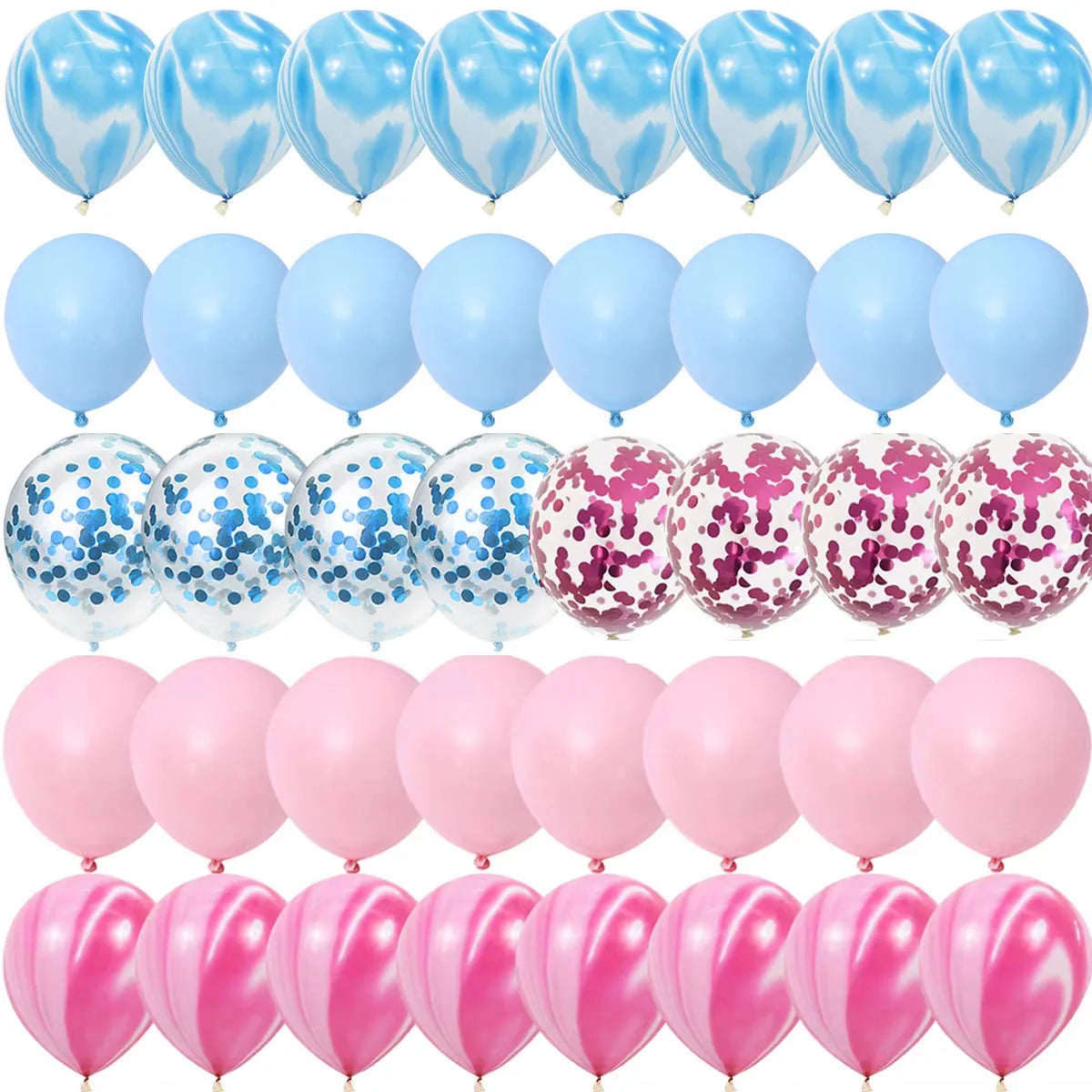 Gender Reveal Balloons 40pcs, Pink & Blue Latex Confetti Balloons, Boy or Girl Baby Shower Balloon Garland Arch Kit for Birthday, Wedding & Party Decor