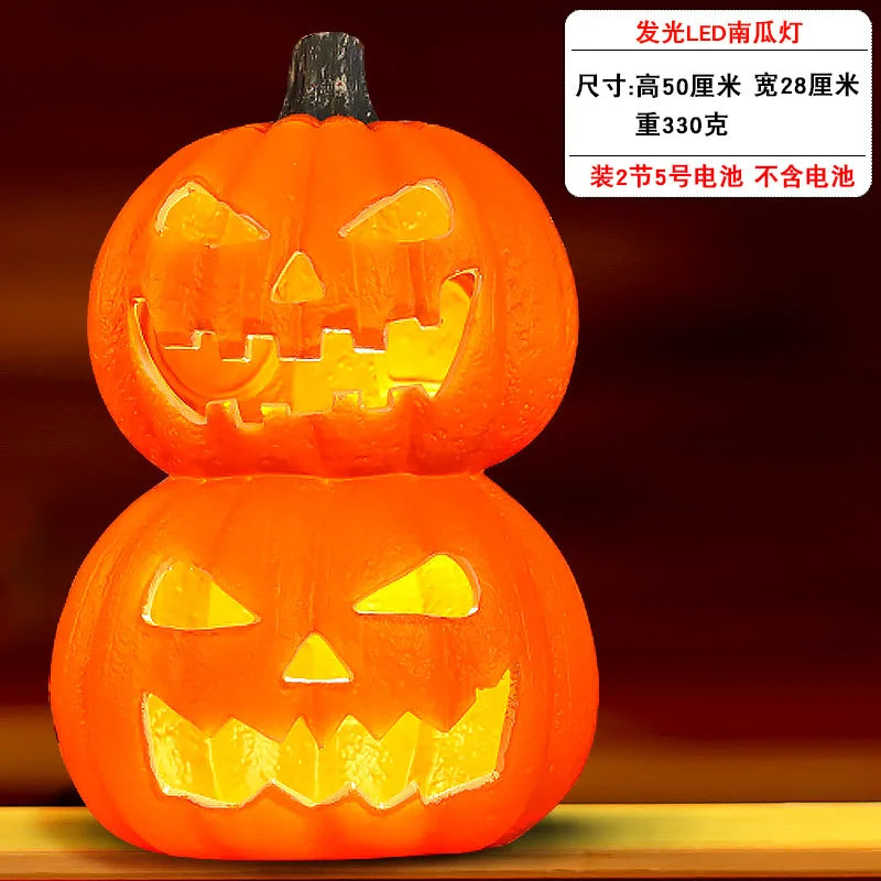 1Pc Decorative Pumpkin Halloween Props Lantern Decor Pumpkin Decoration Pumpkin Light Outdoor Halloween Decoration