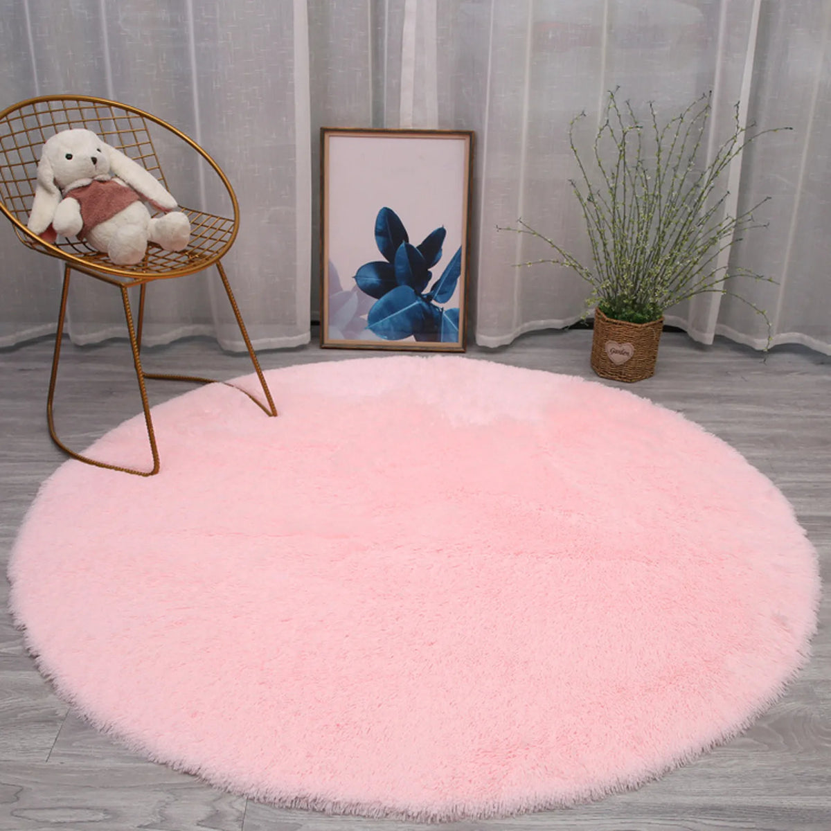 Faux Sheepskin Rug 40cm, Soft Shaggy Wool-Look Carpet Mat, Non-Slip Plush Floor Rug for Bedroom, Bedside, Living Room & Home Decor