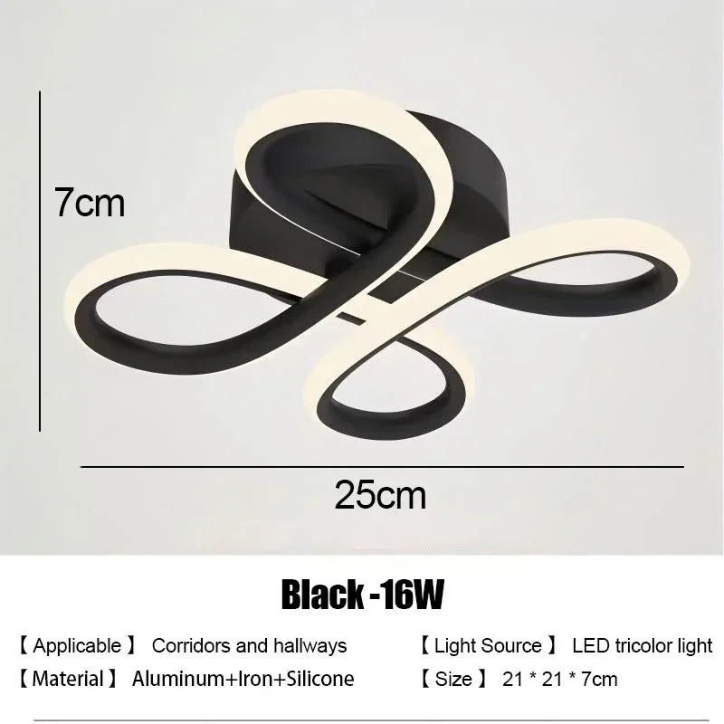 Modern LED Ceiling Light – Multi-Shape Minimalist Flush Mount Lamp with 3-Color Lighting