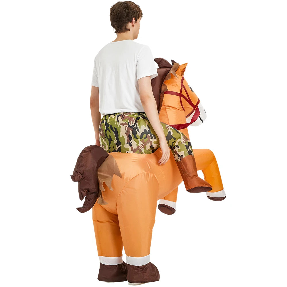 Halloween cosplay  costume, adult camouflage horse, jazz horse, animal performance costume, inflatable costume