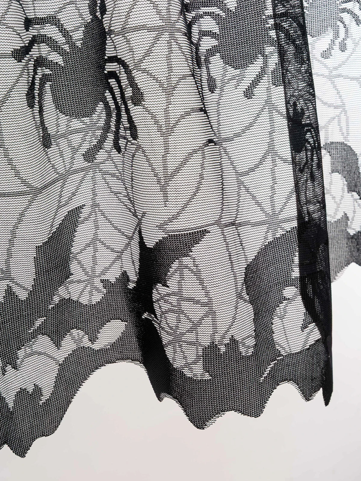 Halloween Short Curtains, Spooky Window Curtain Panels for Living Room, Bedroom & Kitchen, Dark Halloween Decor for Cabinets, Windows & Indoor Spaces