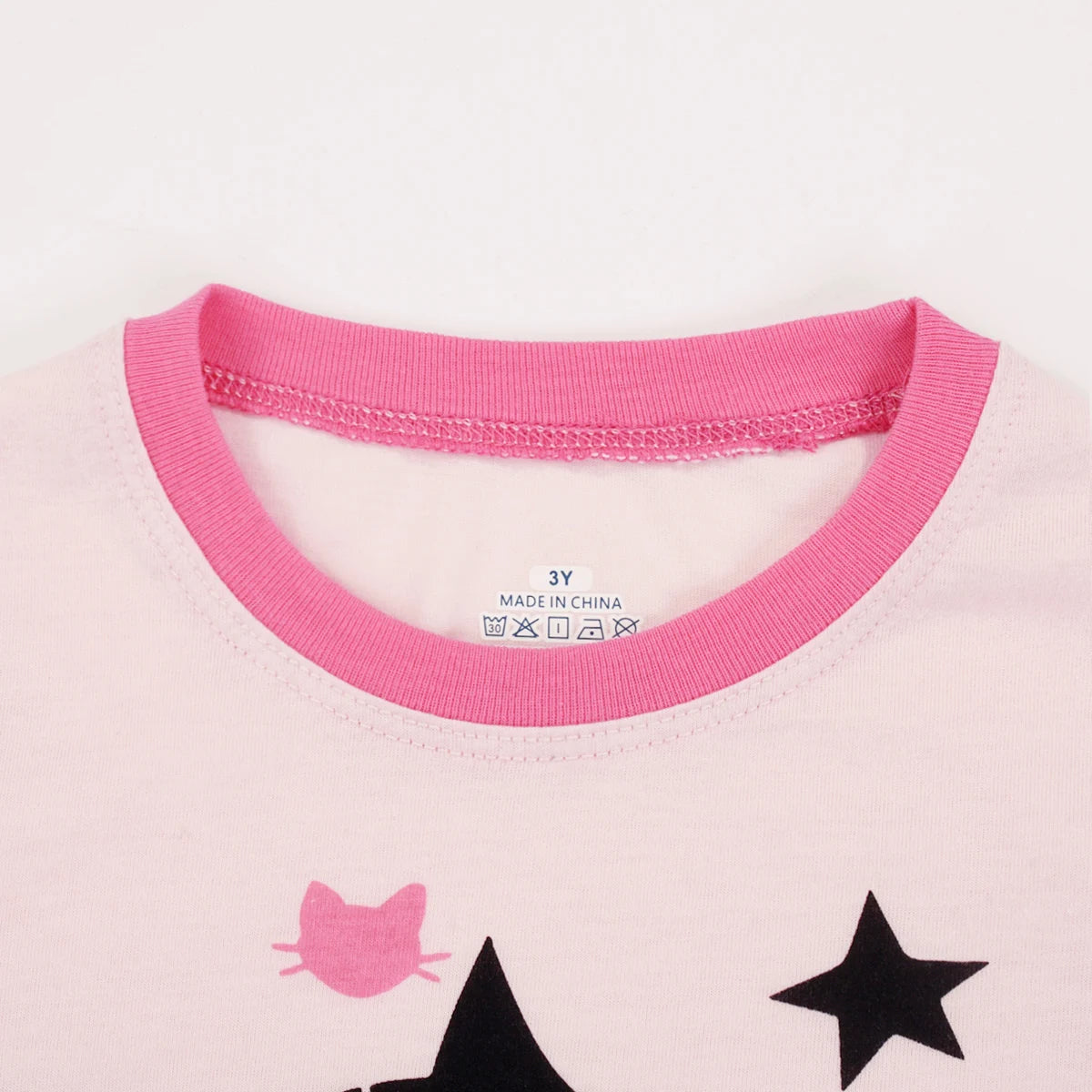 Girls Sweet Cool Cat Pajama Set Breathable Casual Sleepwear