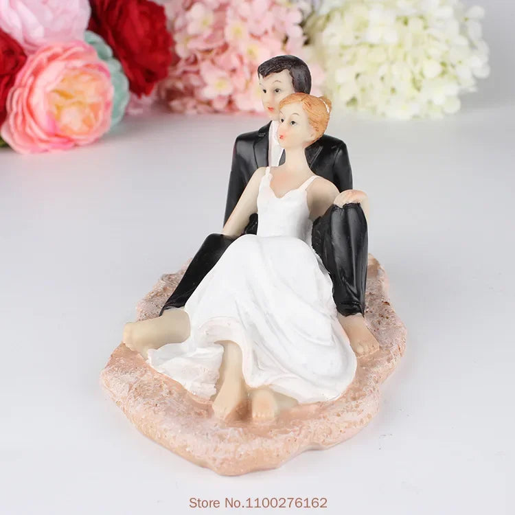 Funny Bride & Groom Wedding Cake Topper – Romantic Resin Couple Figurine Decoration, 8–15cm, Customizable