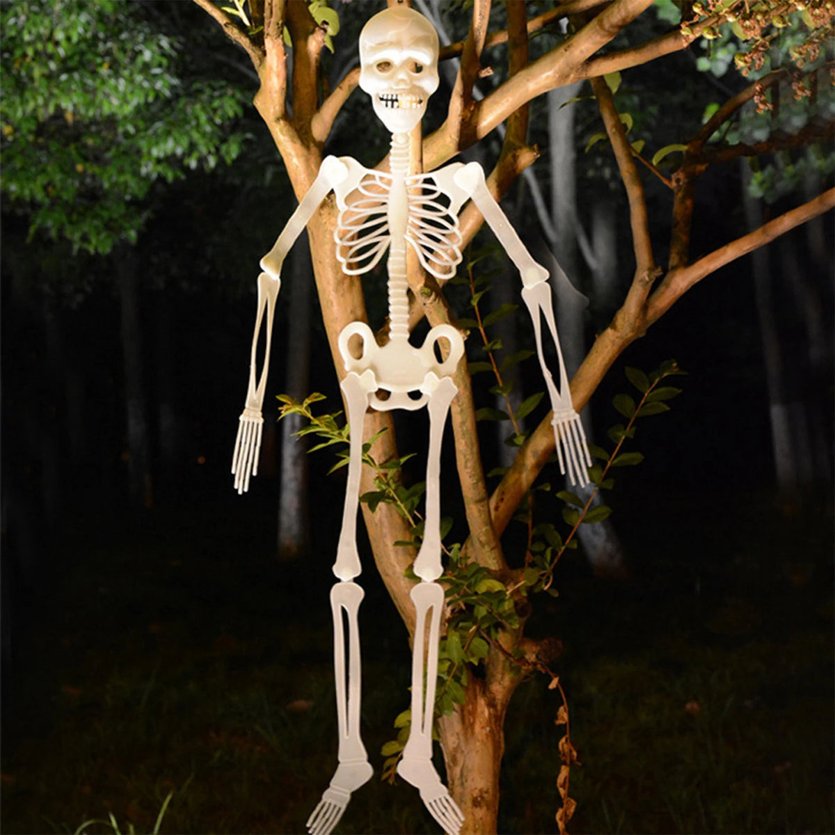 Glowing Skeleton Halloween Decor 32cm Scary Haunted House Props for Party Decoration Spooky Prank Supplies