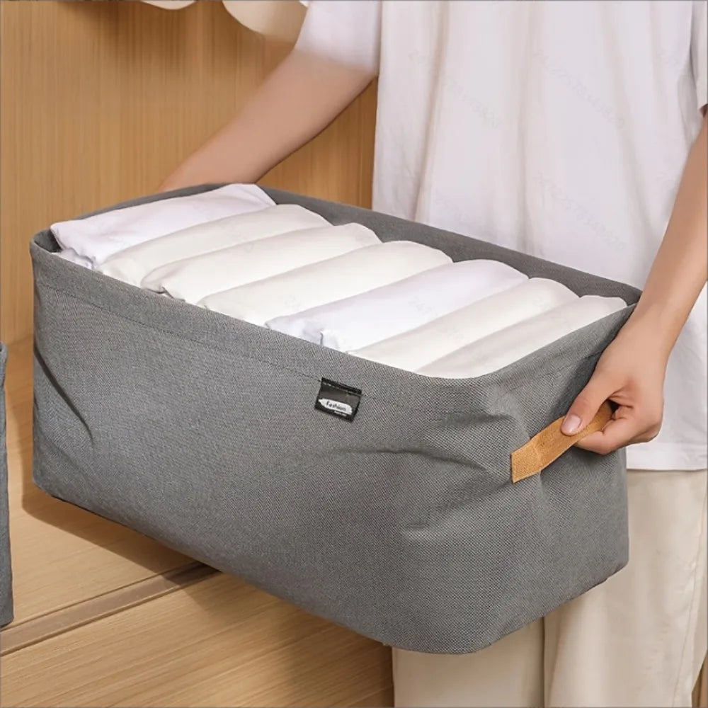 Clothes Organizer Baskets for Home, Foldable Linen Closet Organizers and Storage Basket for Shelves, Clothes Organizer