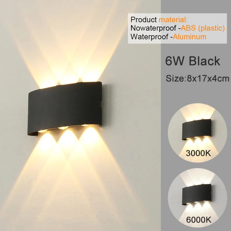 Modern LED Wall Sconce, Up & Down Wall Mount Light with Aluminum Body, 3000K/6500K Non-Dimmable Indoor Lamp for Bedroom, Living Room, Hallway & Foyer