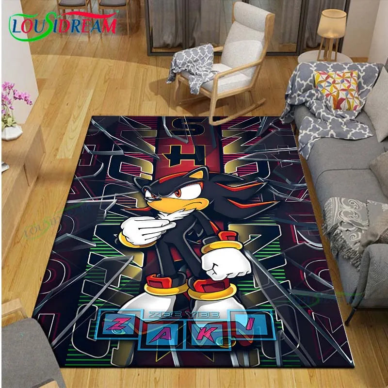 3D Cartoon Area Rug, Printed Polyester Crystal Velvet Carpet with Non-Slip Backing, Cute Kids Bedroom & Living Room Mat for Playroom, Nursery, Home & Decor