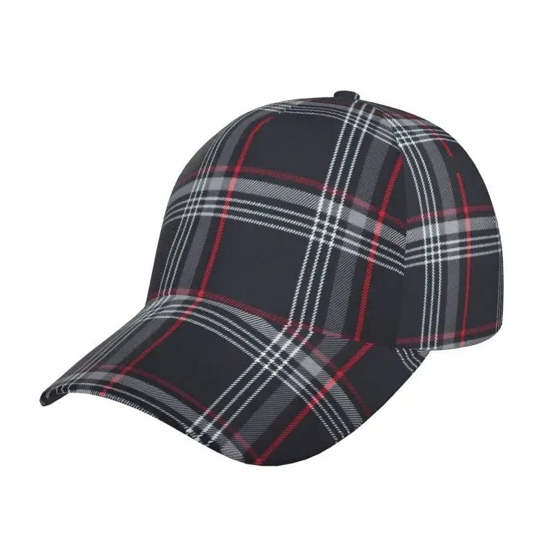 Custom GTI Tartan Baseball Cap, Unisex Adjustable Snapback Hat, Vintage Washed Oxford Cap with Printed Pattern, Retro Sun Visor for Casual Outdoor Wear