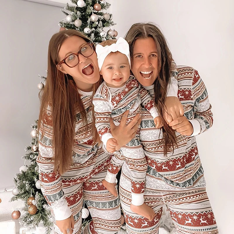 Christmas Family Matching Pajama Sets – Unisex Holiday Loungewear for Mom, Dad, Kids & Baby, Top & Pants Sleepwear