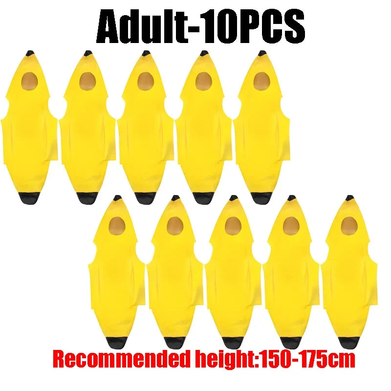 Banana Halloween Costume for Adults Kids Funny Fruit Stage Outfit Carnival Party Performance Wear Comedy Costume Set