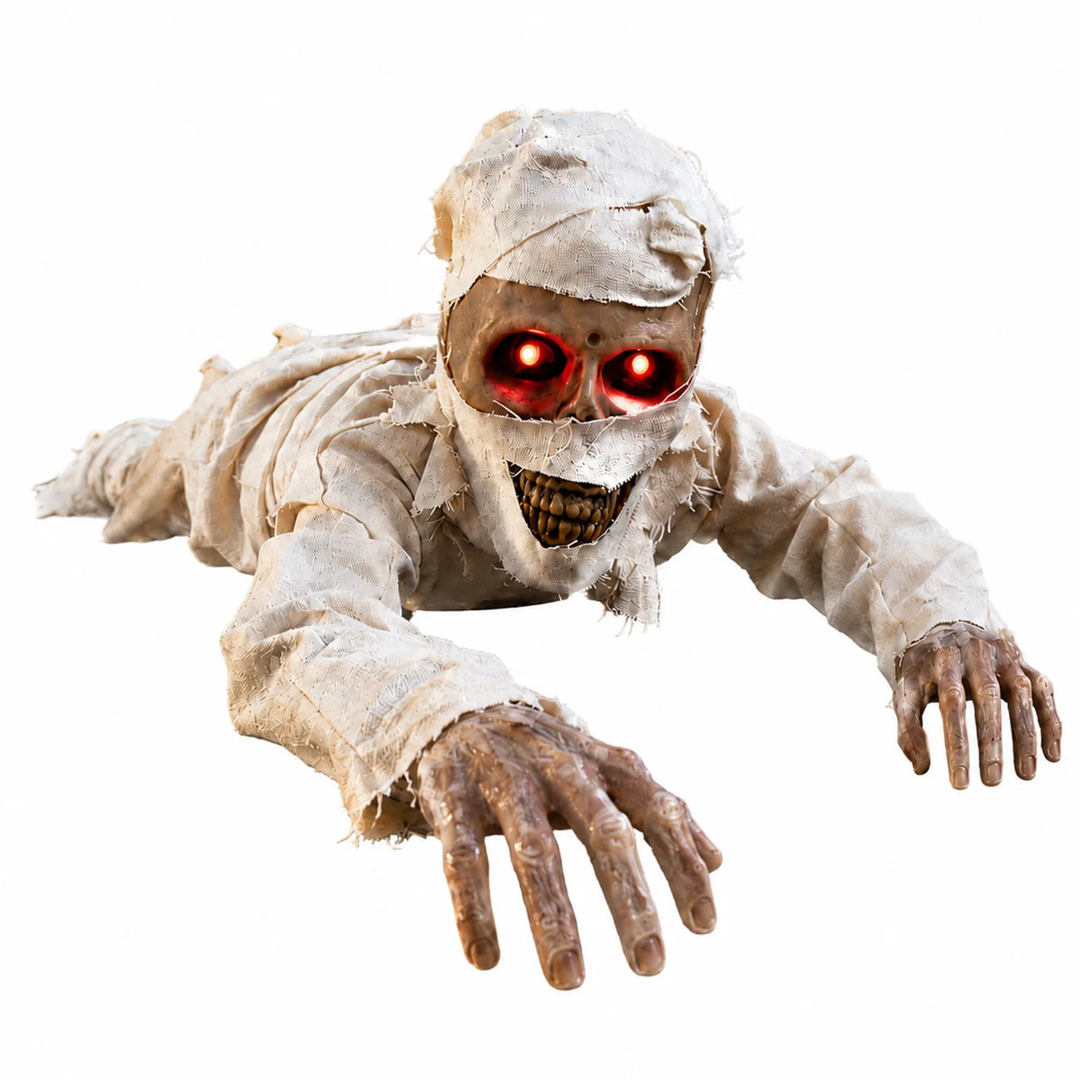 Halloween Crawling Mummy Scary Haunted House Decor Prop Motion Sensor Activated Sound Light Effects Horror Scene Setup