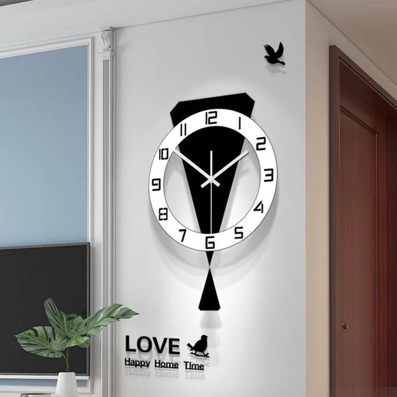 Swinging Wall Clock Living Room Luxury Home Decoration Restaurant Entrance Silent Wall Hanging Clock Living Room Decoration