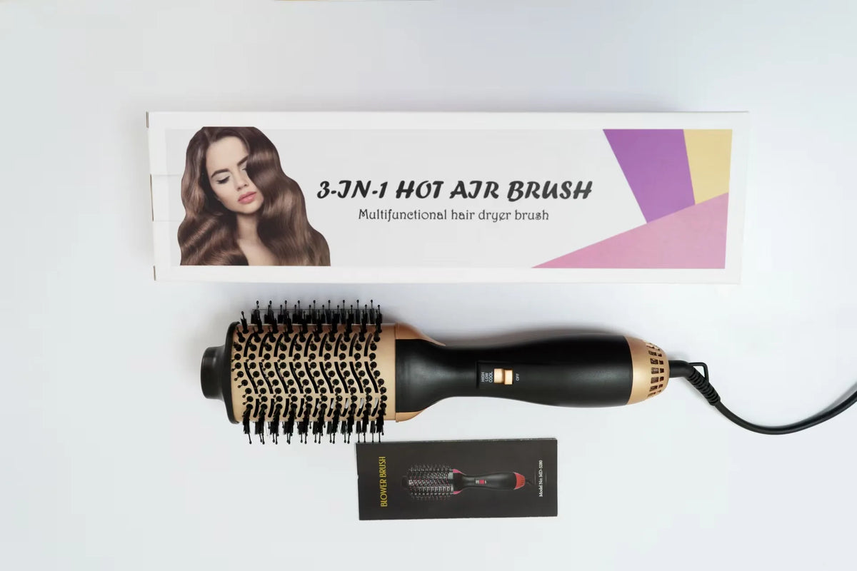 One-Step Hair Dryer And Volumizer Hot Air Brush Professional Hair Straightener & Curler Hot Comb Blow Dryer Hair Styling Tools