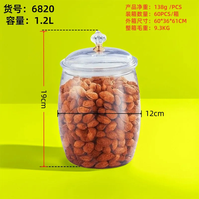 2026 Kitchen Canister Transparent Sealed Food Storage Jars Moisture-Proof Grain Tea Rice Storage for Dried Tangerine Peel