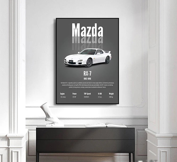 Classic Simple Wall Art Japan Cars Luxury Esthetics Super Sports Car HD Canvas Print Poster Home Living Room Bedroom Decoration
